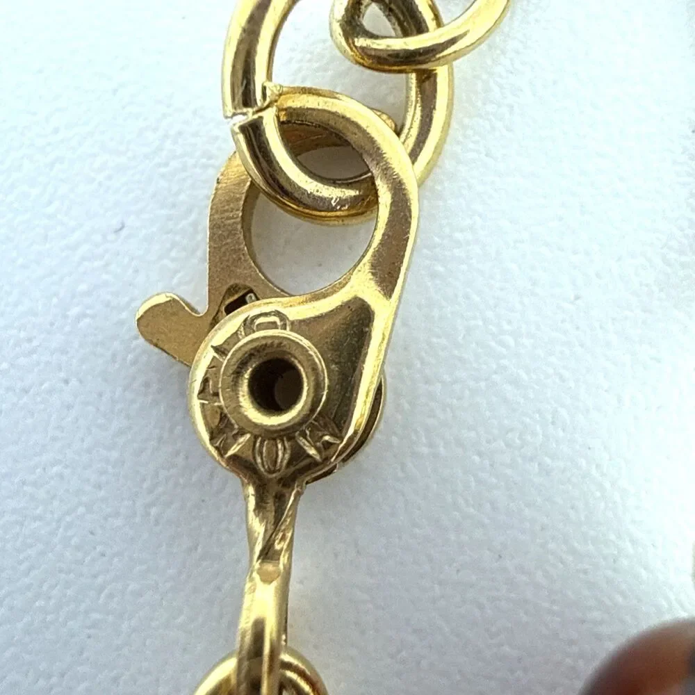 Vintage MONET Amber Brown Bead Station Necklace Gold Tone Opera Statement 30